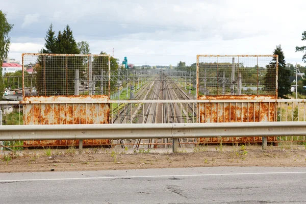 Pohled na železnici z mostu — Stock fotografie