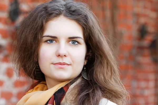 Portrait of a girl close-up autumn day — Stock Photo, Image