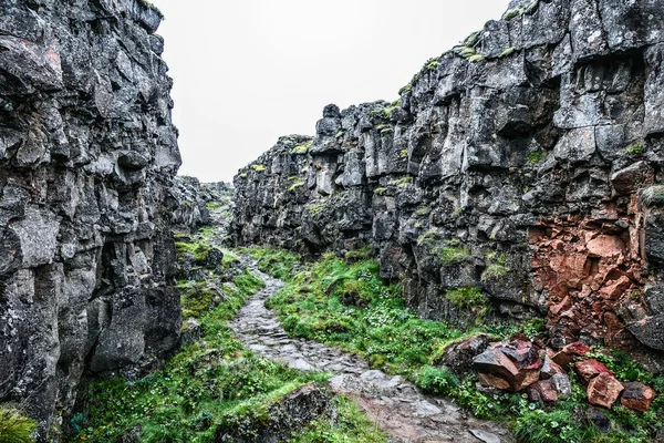 Sendero en cañón rocoso — Foto de Stock