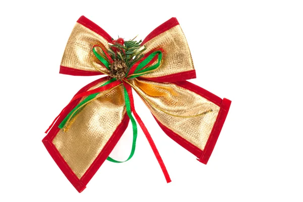 Christmas bow on white background, clipping path. — Stock Photo, Image