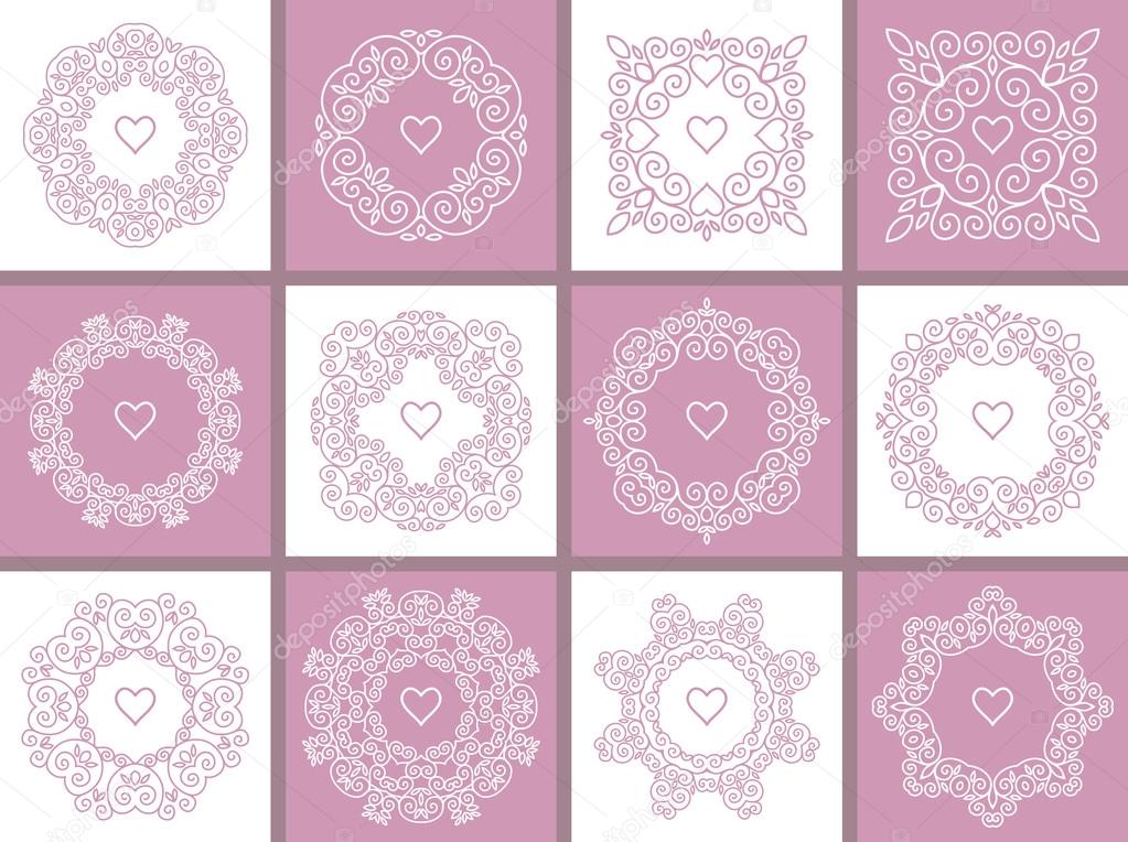 Cute Mono Line Frame Stock Vector Elenita 107655690 Cute Mono Line Frame Stock Ilration