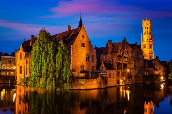 Berühmte Aussicht auf Brügge, Belgien — Stockfoto