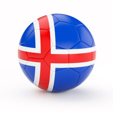 Futbol futbol topu ile İzlanda bayrağı