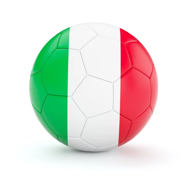 Fútbol balón de fútbol con bandera de Italia — Foto de Stock