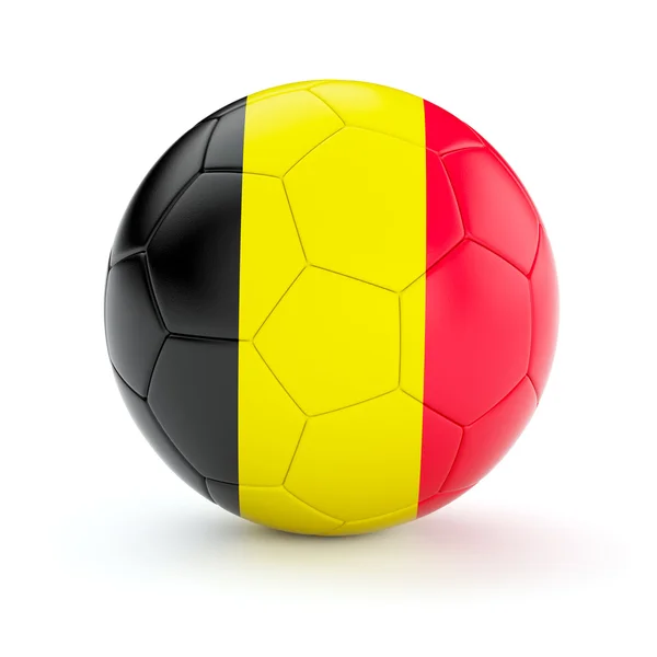 Soccer football ball with Belgium flag — Stock Photo, Image