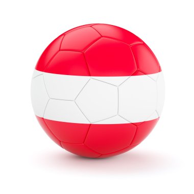 Futbol futbol topu ile Avusturya bayrağı