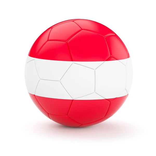 Fútbol balón de fútbol con bandera de Austria —  Fotos de Stock