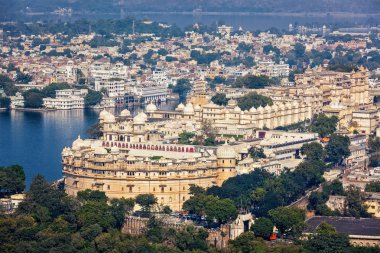 City Palace görünümünü. Udaipur, Rajasthan, Hindistan