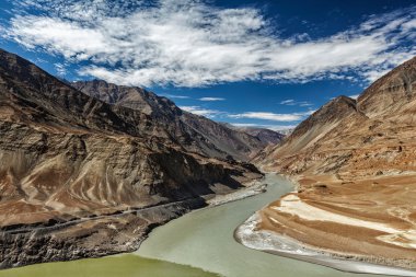 Confluence of Indus and Zanskar Rivers, Ladakh clipart
