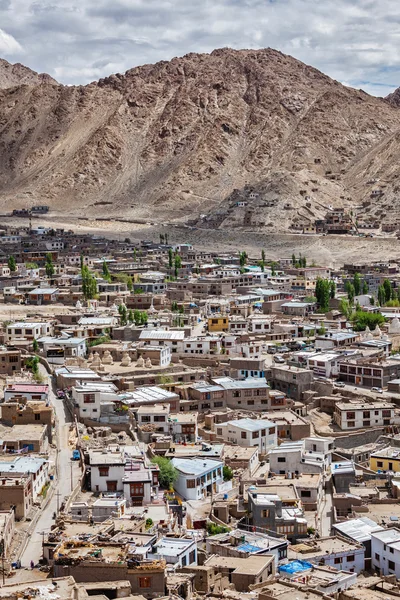 Letecký pohled na Leh Ladakh, Indie — Stock fotografie