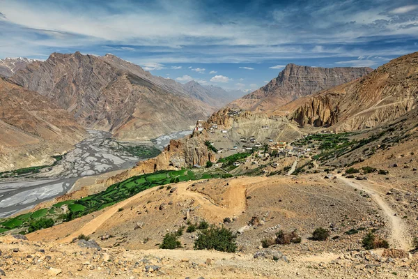 Vista do vale do Spiti no Himalaia — Fotografia de Stock