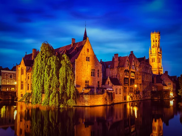 Brugia Brugge sławny widok, Belgia — Zdjęcie stockowe