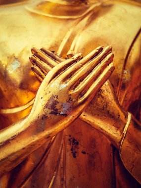 Buddha statue hands close up clipart