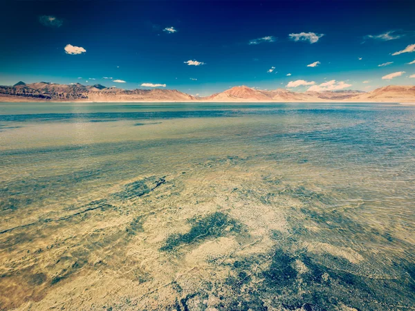 Salzsee tso kar im Himalaya. ladakh, indien — Stockfoto