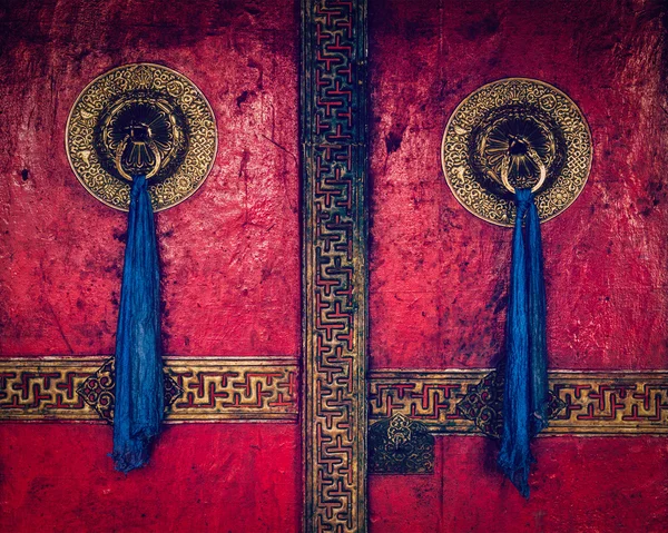 Door of Spituk monastery. Ladakh, India — Stock Photo, Image