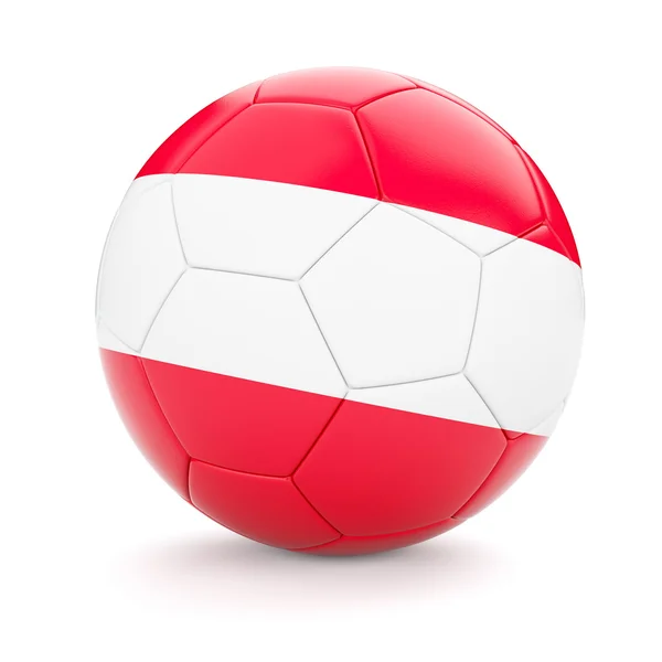 Ballon de football avec drapeau autrichien — Photo