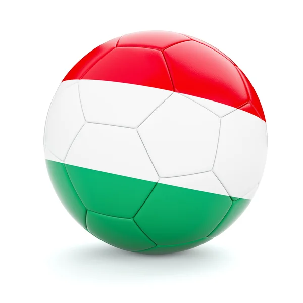 Piłka nożna piłka z flaga Węgier — Zdjęcie stockowe