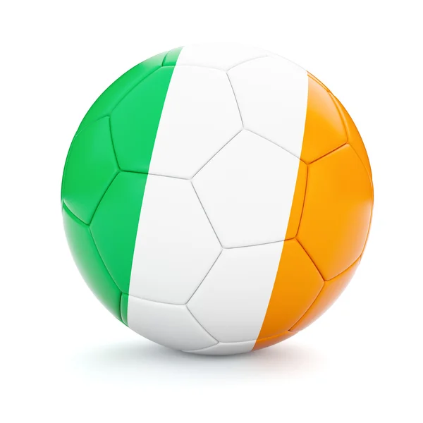 Ballon de football avec drapeau irlandais — Photo