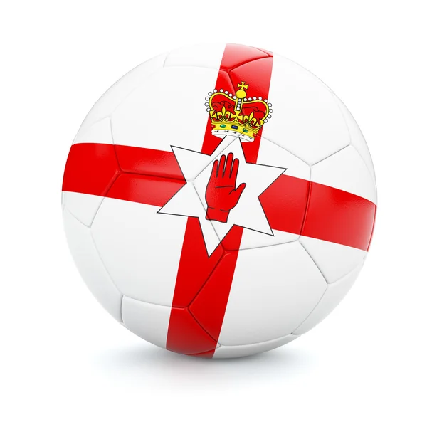 Soccer football ball with Northern Ireland flag — Stock Photo, Image