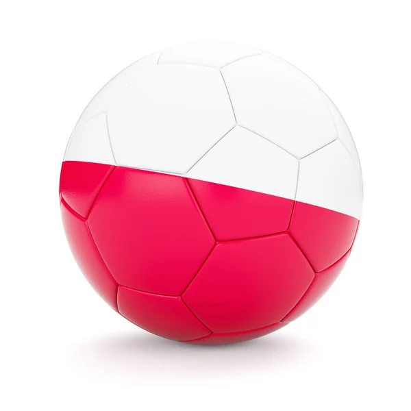 Ballon de football avec drapeau polonais — Photo