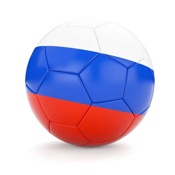 Futebol bola de futebol com bandeira da Rússia — Fotografia de Stock