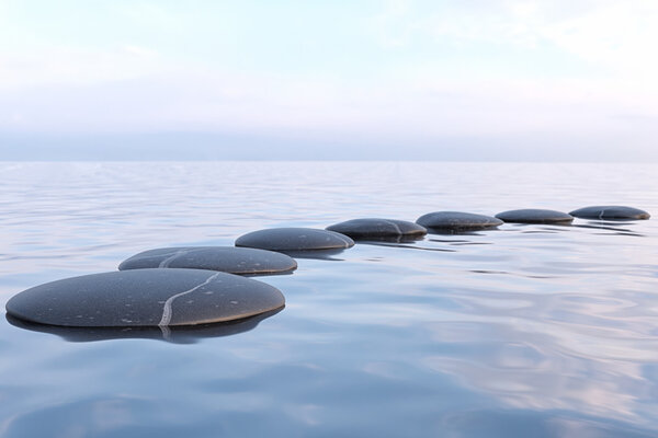 Zen stones in water