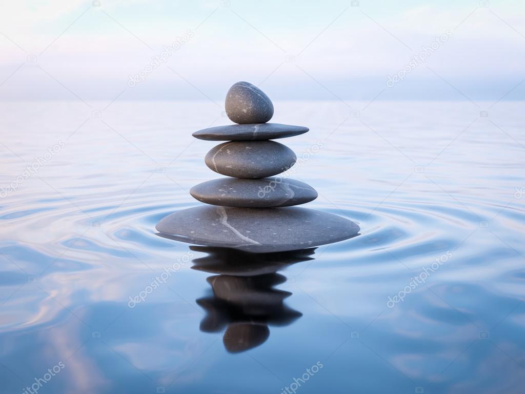 Balanced Zen Stones In Water Stock Photo Image By C Dmitryrukhlenko