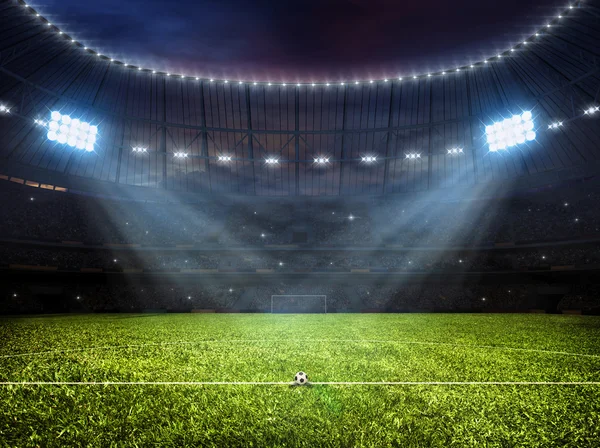 Stade de football avec projecteurs — Photo