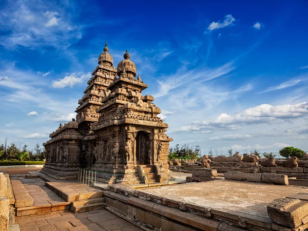 Brzeg świątyni - Światowego Dziedzictwa UNESCO w mahabalipuram, tamil nad — Zdjęcie stockowe