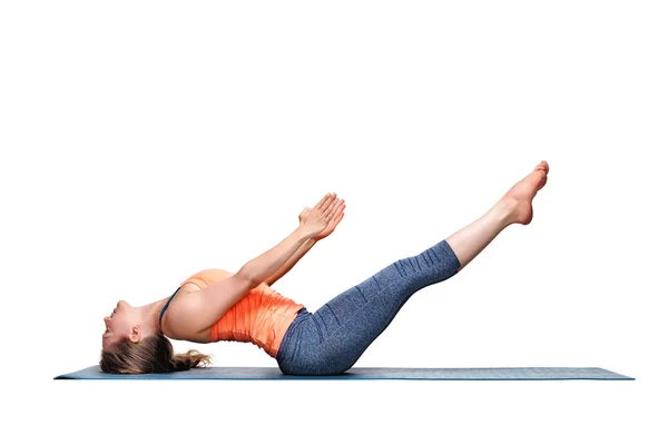 Sportieve fit vrouw beoefent yoga asana Uttana padasana — Stockfoto