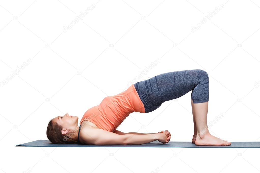 Bridge pose yoga workout healthy lifestyle Vector Image