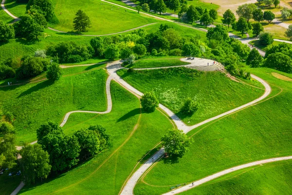 Vista aérea de Olympiapark. Munich, Baviera, Alemania — Foto de Stock