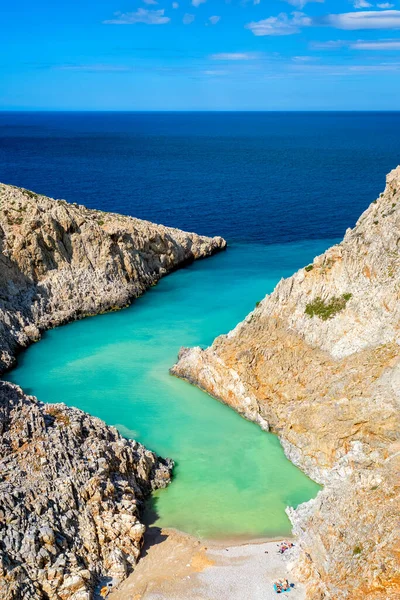 Plaża Seitan Limania na Krecie, Grecja — Zdjęcie stockowe