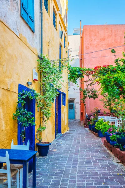 Ruas pitorescas da cidade veneziana de Chania. Chania, Creete, Grécia — Fotografia de Stock