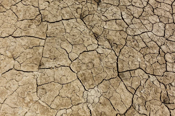 Terra seca rachada com textura de fendas — Fotografia de Stock