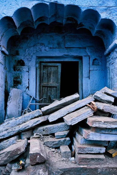 Modré domy v ulicích Jodhpuru — Stock fotografie