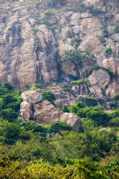 印度泰米尔纳德邦Tiruvannamalai的Arunachala山的Shivas英尺长的岩石 — 图库照片