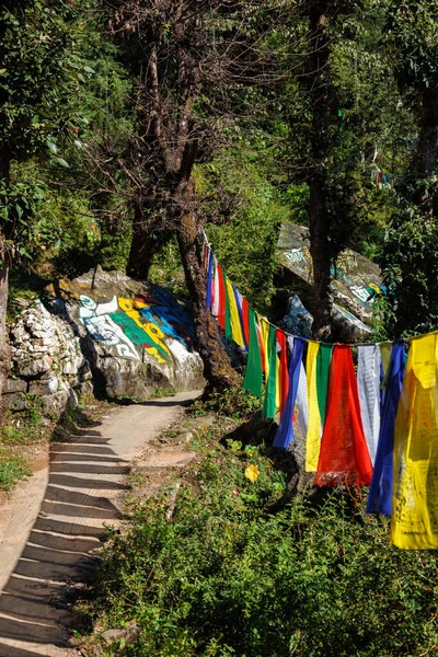 Buddhistiska böneflaggor — Stockfoto