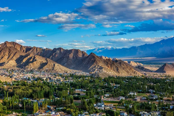 Flygfoto över Leh stad i Ladakh — Stockfoto