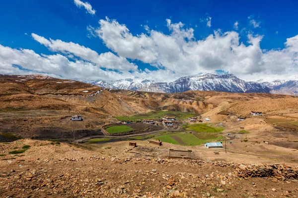 Komisches Dorf. Spiti Valley, Himachal Pradesh, Indien — Stockfoto