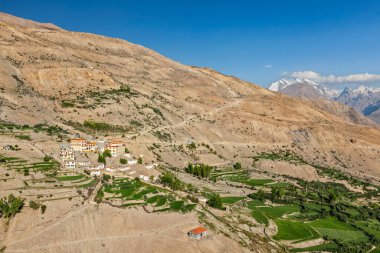 Dhankar Gompa Manastırı ve Dhankar Köyü, Spiti Vadisi, Himachal Pradesh, Hindistan
