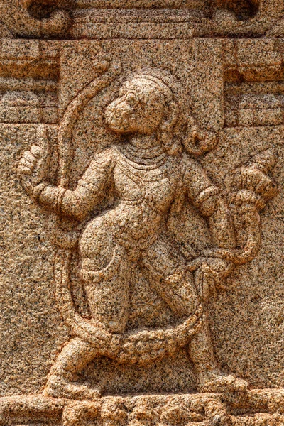 Bas relief depicting Hindu god Hanuman — Stock Photo, Image