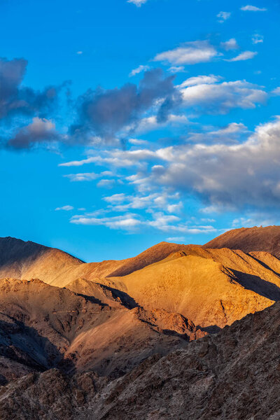 Himalayas Zanskar range on sunset