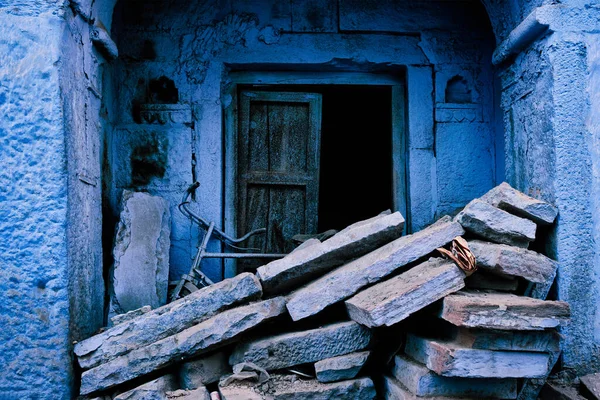 Case blu nelle strade di Jodhpur — Foto Stock