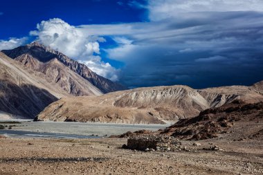 Himalayalar 'daki Nubra Vadisi. Ladakh, Hindistan