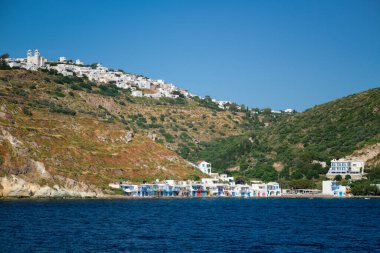 Yunanistan 'ın Milos adasındaki Klima ve Plaka köyleri