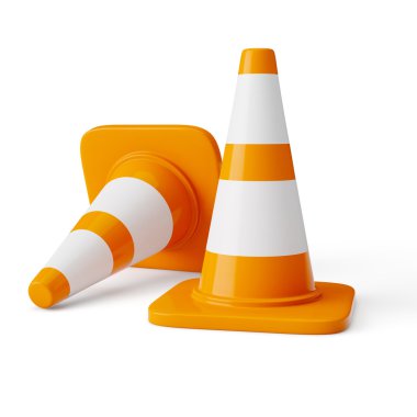 Turuncu karayolu trafik inşaat koniler