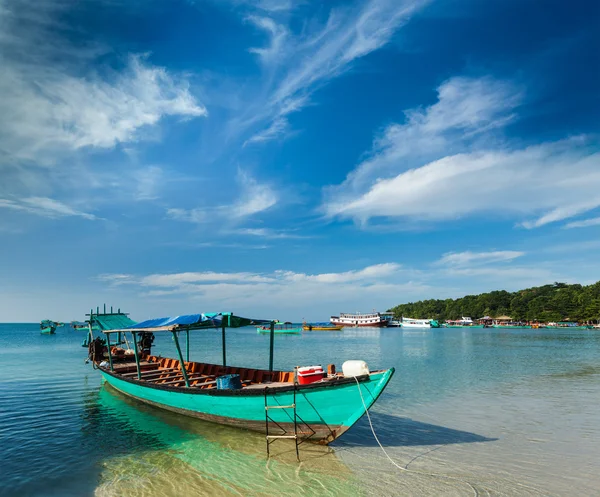 Barcos em Sihanoukville — Fotografia de Stock