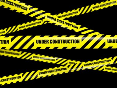 Siyah üstüne Sarı uyarı dikkatli şerit bandı