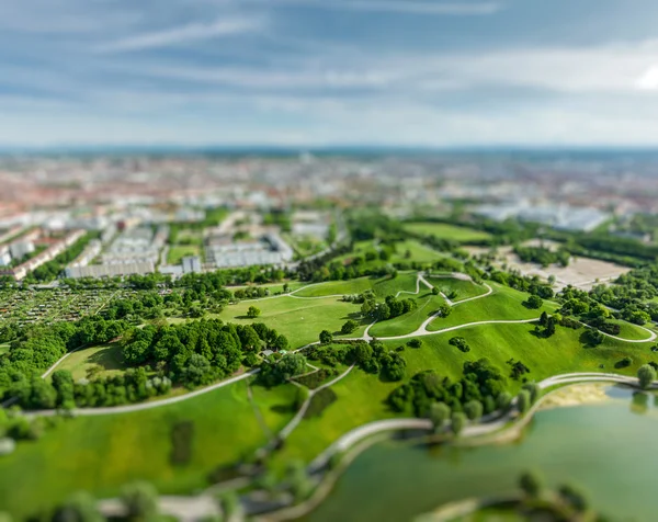 Olympiapark, München, Almanya'nın havadan görünümü — Stok fotoğraf